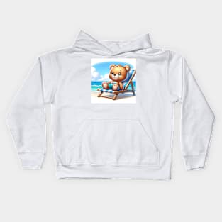 Teddy at the Beach Kids Hoodie